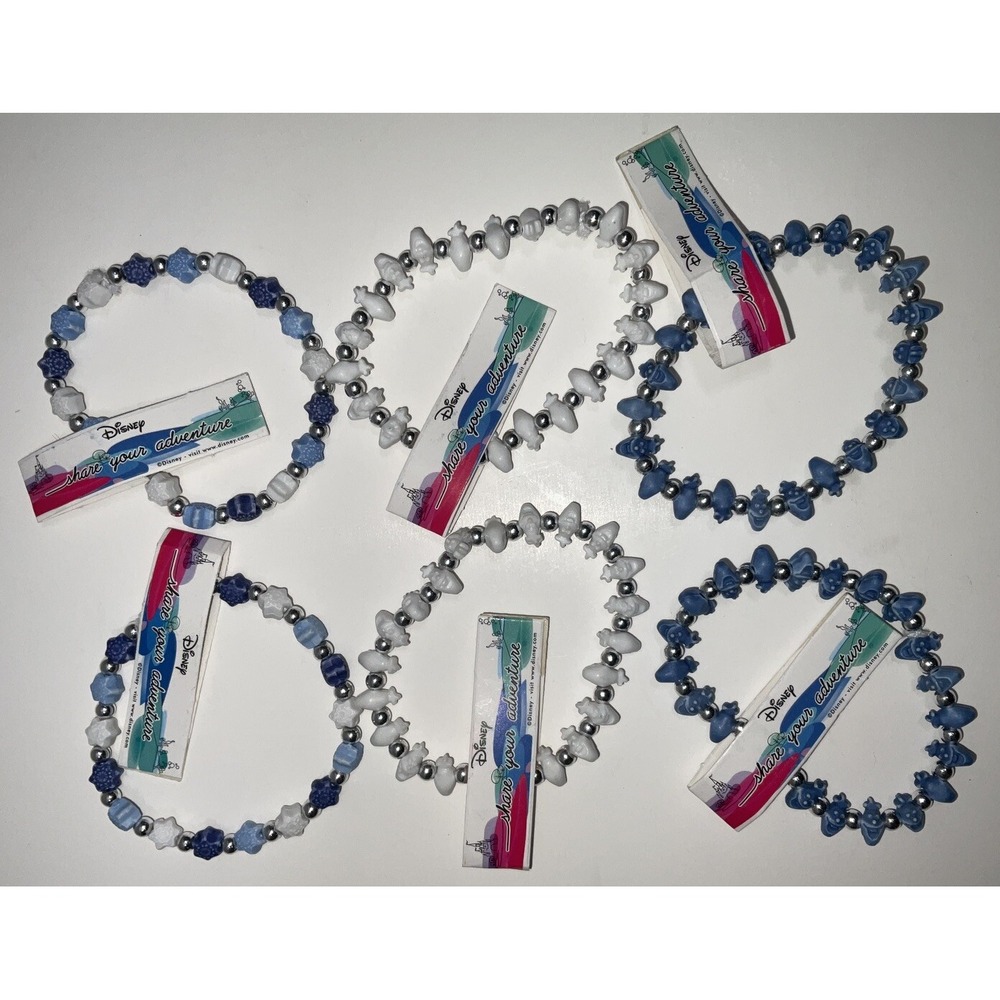 NWT Lot 6 Disney Frozen Olaf & Snowflakes TRRTLZ Friendship Bracelets Blue White
